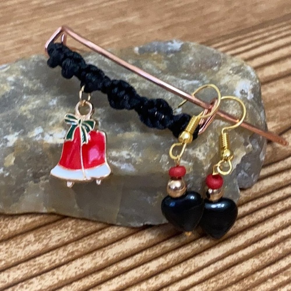 Love ❤️ bells braided wire Christmas bracelet set